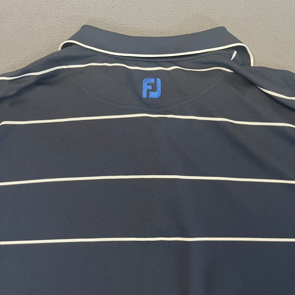 Footjoy Men's XL Multicolor Striped Short Sleeve Golf Polo Shirt Two Tone Logo - Picture 7 of 7